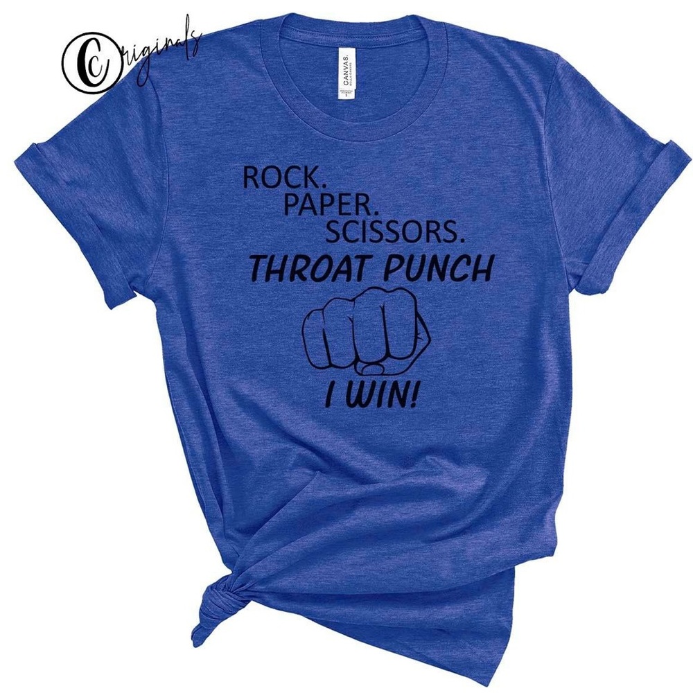 Rock Paper Scissors throat punch I win